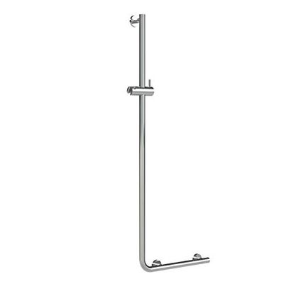 Tiger Boston Comfort & Safety Grab Shower Riser Rail, Left Version, Stainless Steel Polished, 45.3 x 114 x 7.7 cm