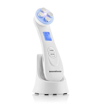 InnovaGoods® Gezichtsmassageapparaat met radiofrequentie, fototherapie en elektrostimulatie WaCe, verjongt je huid, vermindert rimpels en verbetert de circulatie, 5 massagemodi, 3 intensiteiten.