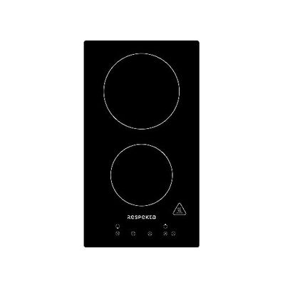 Respekta Plaque de cuisson vitrocéramique Domino autonome sans cadre / 2 plaques avec prise / 9 niveaux de puissance / Contrôle tactile / Sécurité enfants / Minuterie / 30 cm / Noir / KM9130T-28