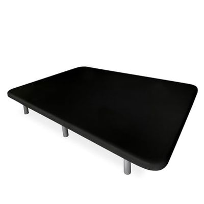 DUÉRMETE ONLINE - Base tapissée 3D renforcée, Anti-Bruit avec 5 Barres de Renfort 6 Pieds métalliques filetés de 27 cm, 150 x 190
