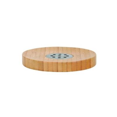 MSV Jabonera Bambú y Acero Inoxidable 12,5x1,8cm