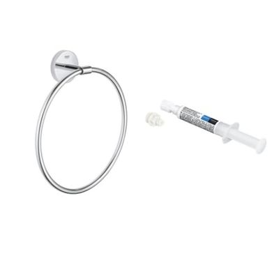 Grohe Lote Start Cosmopolitan QuickFix -Toallero Individual en Cromo con Adhesivo QuickGlue A1 (Pegamento sin taladrar para 1 Punto de Montaje), Ref. 41167000