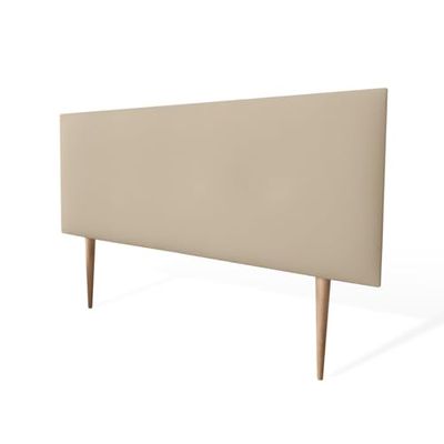 Somnia Descanso - Hoofdeinde Lissabon gevoerd + poten, bekleding van hoogwaardig kunstleer, afmetingen: 170 x 60 cm (bed van 160), beige