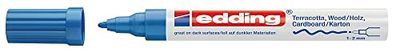 Edding 4040 Lakmarker met matte inkt - 1 marker - ronde punt 1-2 mm - blauw - voor schrijven en decoreren op ruwe, donkere of poreuze oppervlakken - ideaal voor terracotta, karton, hout