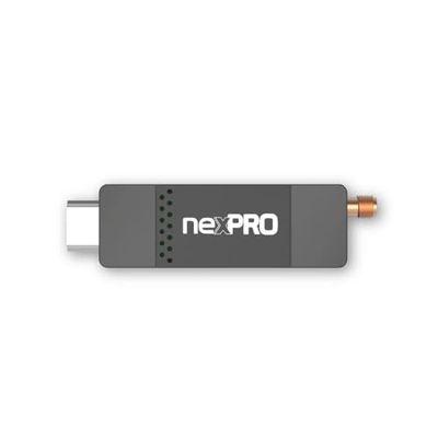 NexPRO Stick - Digital markbunden set-top box, DVB-T2, svart - spara ström genom att använda TV-ström, 2-i-fjärrkontroll, perfekt för väggmonterade TV-apparater