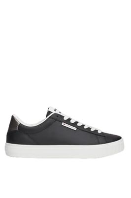 Tommy Jeans Baskets Cuvette Femme Metallic avec Logo, Noir (Black), 37
