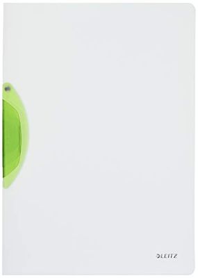 Leitz 41740145 - Carpetas con clip (A4, pinza lateral, 6 unidades), color verde
