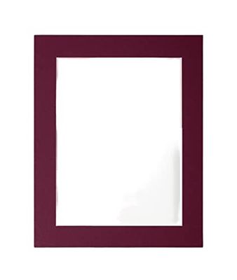 Frame Company Watson Beech Picture Photo Frame fitted with Perspex, 12x10 inch with Plum Mount for image size 8x6 inch