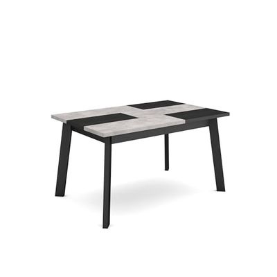 Skraut Home | Tavolo da Pranzo | Cucina, Sala da pranzo | 140 | Per 6 persone | Gambe in legno | Stile moderno | Cemento