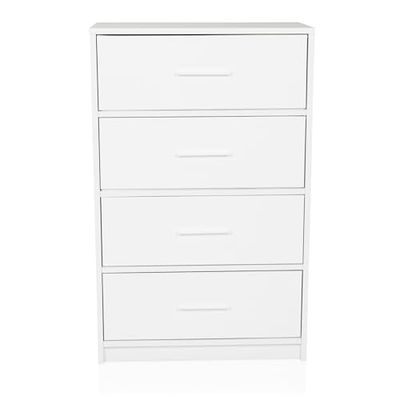 hjh LIVING Cassettiera a 4 cassetti ESTORIA 58x30x91,5 cm Cassettiera in stile scandi per ufficio camera da letto soggiorno, bianco