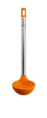 BRA, Talheres de cozinha em aço inox eficaz, nylon e silicone, laranja