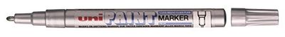 uni-ball 182111 - Lackmarker Uni Paint PX-21, mit Rundspitze, 1 – 1,5 mm, dünn, silber, 1 Stück