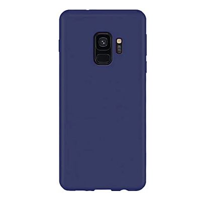 Ultradunne Samsung Galaxy S9 hoes, [schokbestendige, krasbestendige valbescherming] stijlvolle zachte TPU, dun, dun, matte telefoonhoes voor Samsung Galaxy S9 – donkerblauw