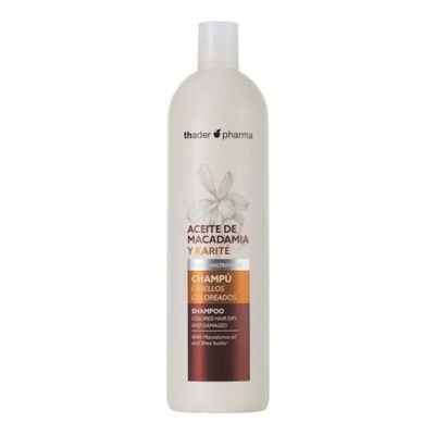Thader Pharma Shampooing à la Macadamia et au Karité, idéal pour les cheveux colorés, secs ou abîmés, 1000 ml