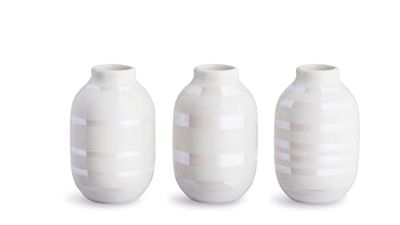 Vasi in miniatura Kähler 3 pz Omaggio piccoli bouquet design classico, bianco