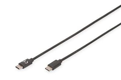 DIGITUS Câble de connexion USB 2.0 - 3.0 m - USB C (mâle) à USB C (mâle) - 480 Mbit/s - câble de type C, câble de connexion - noir