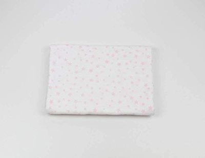 Ti TIN Musseline 100% katoen | zachte chiffon voor baby's met sterrenpatroon in roze | kan als vouwdoek of laken worden gebruikt, zacht en absorberend, 120 x 120 cm