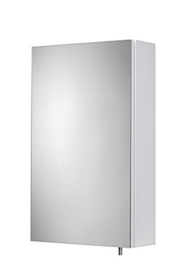 Croydex Dawley White Bathroom Mirror Cabinet, Wall Mounted Bathroom Cabinet with Mirror, Pre-Assembled & All Fixings Included, with Easy Hang 'n' Lock Installation, Soft Close Hinges, 67x40x11.9cm