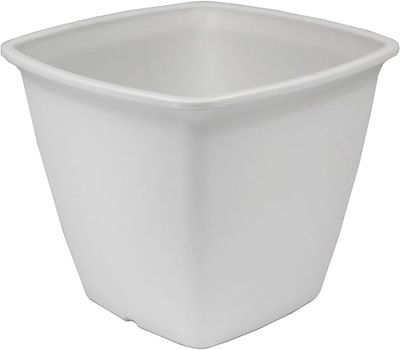 Iris Ohyama, Pot pour plantes Jardinière carrée avec système de drainage/réservation de l'eau pour le jardinage - Square Plant Pot 300, Blanc