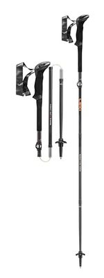 LEKI Makalu FX.One Carbon kijki do wędrówek, czarne-naturalcarbon-pomarańczowy, 125 cm