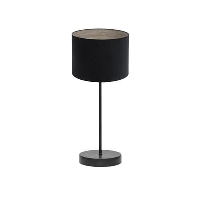 VoltShine Sobremesa - lámpara de tipo sobremesa en color negro y madera gris, medidas 42x17x17 cm, con portalámpara E14