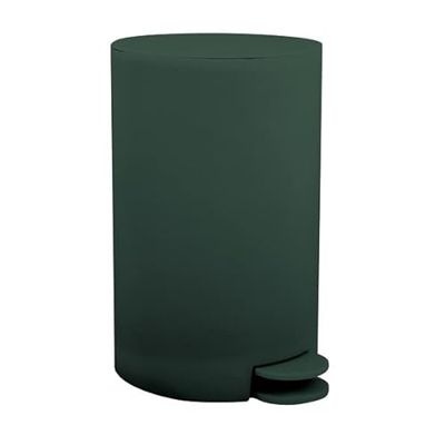 MSV, Poubelle à cosmétiques Modèle Osaki, 3 litres, Couvercle, Poubelle à Pédale pour Toilettes Salles de Bain, Compact, Petit Espace, avec Récipient intérieur Amovible, Vert Foncé