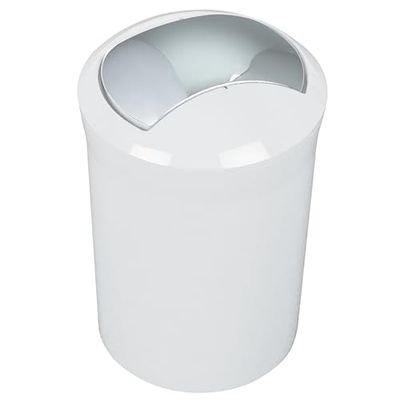 Spirella Design Poubelle Push Sydney Salle de Bains 5 litres à Couvercle pivotant Poubelle à cosmétiques Récipient à ordures Blanc