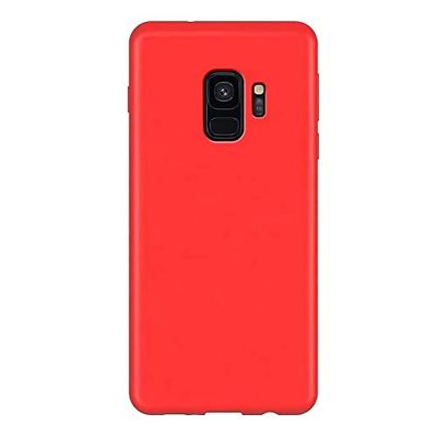 Ultradunne Samsung Galaxy S9-hoes, [Schokbestendige, krasbestendige valbescherming] Stijlvolle, zachte TPU, dun, dun, matte telefoonhoes voor Samsung Galaxy S9 – rood