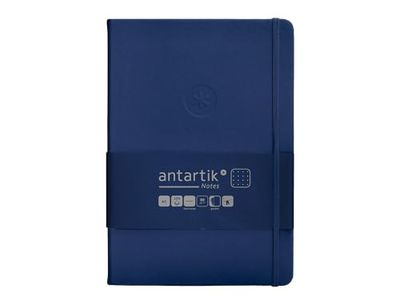Antartik Quaderno con gomma note copertina rigida A5 fogli a pois blu navy 100 fogli 80 gr FSC