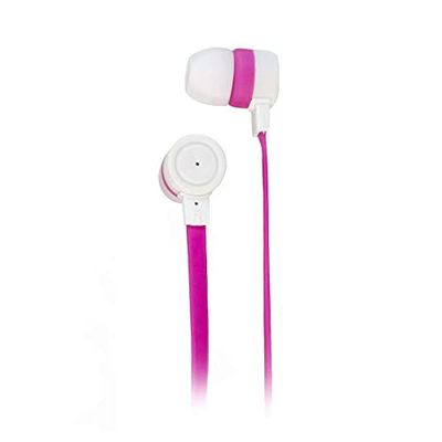 aiino - Funky - Auriculares Universales con Micrófono para iPhone/Samsung/Huawei Smartphone, In-Ear - Blanco/Rosa