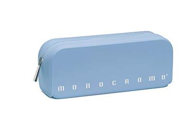 Pigna, Trousse en silicone souple, Pastel monochrome, 20x6x7.5 cm, Bleu doux, Emballé individuellement