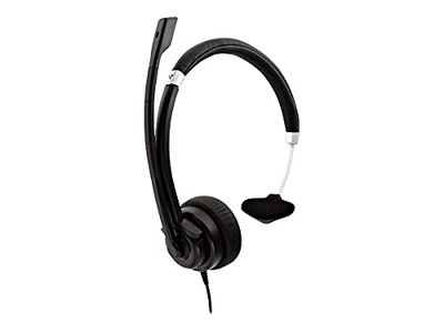 V7 - Cuffie mono deluxe, auricolari, con microfono, controllo del volume 1,8M, 3,5MM, nero