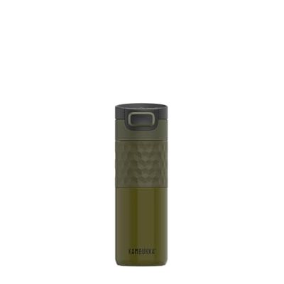 Kambukka Etna Grip, Tazza da Viaggio Isotermica 500 ml, Doppia Parete Inox Antiperdita, Verde Oliva
