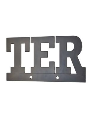 THIRARD FABRICANT DE SECURITE DEPUIS 1983 Thirard 00967115 Letters Height 80 mm Black Wall Plate with Signs-TER-Accessories Door Equipment-Screw-On Version, Grey Aluminium