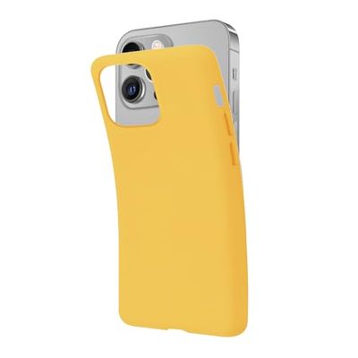 SBS Cover per iPhone 13 Pro Max Giallo Blonde Pantone 127 C, Custodia Morbida e Flessibile Antigraffio, Cover Sottile e Comoda da Tenere in Tasca, Custodia Compatibile con Ricarica Wireless