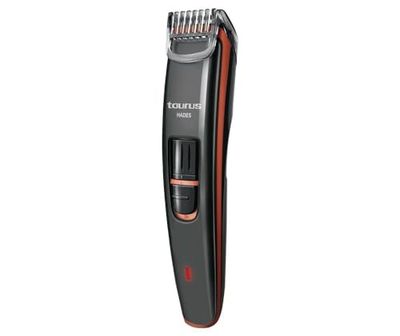 Taurus Hades - Tondeuse Barbe, Régulateur de Peigne de Guidage 1-8 mm, Différents Niveaux de Coupe, Lames en Acier Inoxydable, 50 min d'Autonomie, Témoin de Charge, Gris