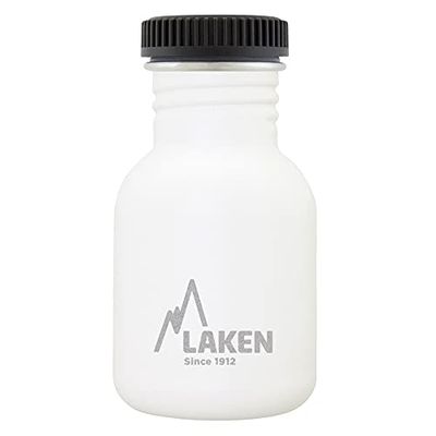 Laken unisex - zeer resistente roestvrijstalen fles voor volwassenen, 0,35 l, witte kleur