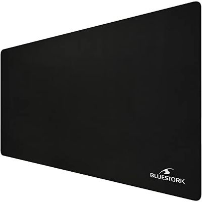 Bluestork - Alfombrilla de ratón para Gamer (tamaño Grande, Superficie optimizada de Alta precisión, Base Antideslizante de Goma, Alfombrilla de ratón, 900 x 450 x 3 mm, Color Negro