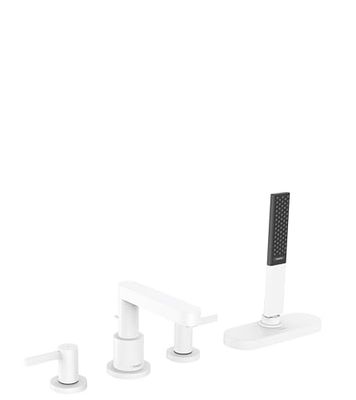 hansgrohe Finoris Rubinetteria 4 fori bordo vasca con sBox, bianco opaco, 76444700