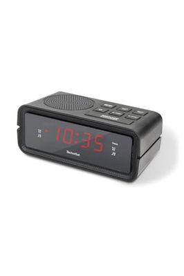TechniSat DIGICLOCK 2 – Radio-réveil FM Compact (Deux alarmes, Fonction Snooze, écran LCD réglable, Alimentation Secteur et Batterie) Noir