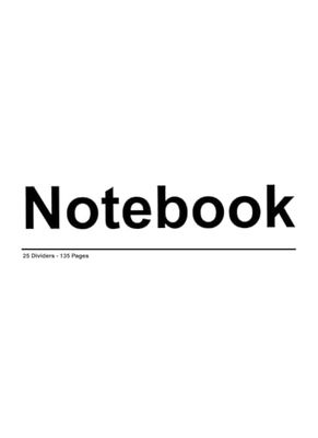 Minimal Subject Notebook – 25 Subject Dividers | 135 Pages | Clean & Organized Design