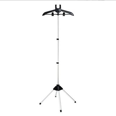Luumerser Foldable Garment & Clothes Drying Rack,Adjustable Height,Handheld Hanging Ironing Machine Hanger Steam Ironing Machine Accessories Bracket (Black)
