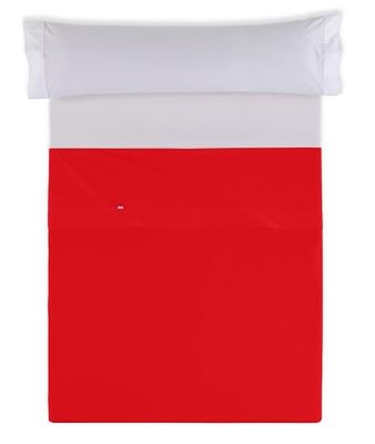 Sábana Sabana Encimera Color Rojo Amapola - Cama de 90 50% Algodón / 50% Polyester - 144 hilos, Gramage: 115