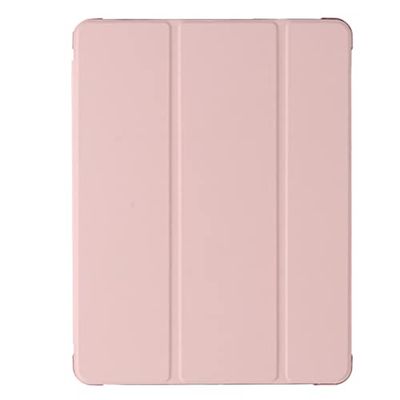 Compatible with iPad (10.2 inch) Tablet Protective Case, Y Shaped Folding Case with Pen Slot, Can Support, Pink