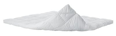 LUCID Topper Piazze francese ultramorbido da 7,5 cm in microfibra, Fodera in Percalle di Cotone traspirante con Cinghie Elastiche, Oeko-Tex, Coprimaterasso 140 x 190 cm