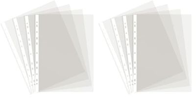 Grafoplás | Bolsa 25 Fundas Transparentes Polipropileno A4| Galga Estándar | Piel Naranja | Lomo Reforzado con 11 Taladros | Perfectas para Archivar Documentos de Papel en Archivadores (Paquete de 2)