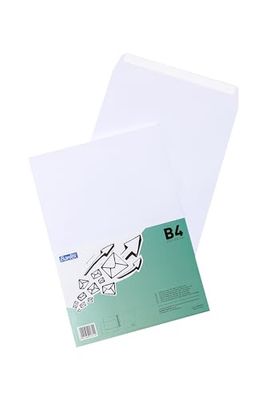 Bantex Enveloppen DIN B4 (35,3 x 25 cm) / enveloppen met plakstrips, 50 stuks in folieverpakking (wit)