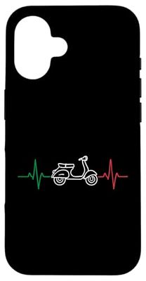 Scooter Ciclomotore Italia Bandiera Battito cardiaco Custodia per iPhone 16