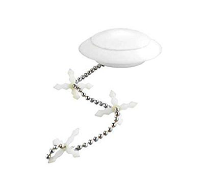 Wenko, 84860500 Tappo di Scarico e Catena Raccogli Sporco, Argento/Bianco