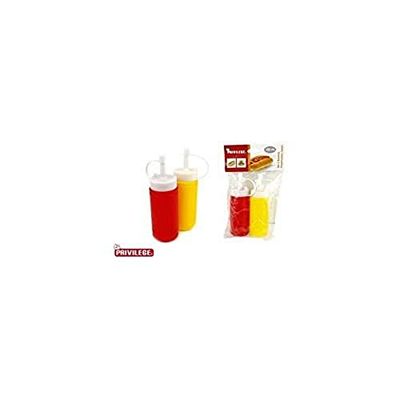 Privilege Lot de 2 flacons de 100 ML pour Sauce, Plastique, Multicolore, Taille Unique